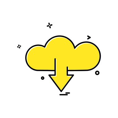 Bulut simgesi tasarım, renkli vektör çizim