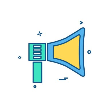 Hoparlör simgesi tasarım, renkli vektör çizim 