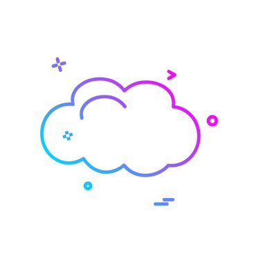 Bulut simgesi tasarım, renkli vektör çizim