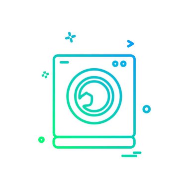 Çamaşır makinesi simgesi tasarım vektörü