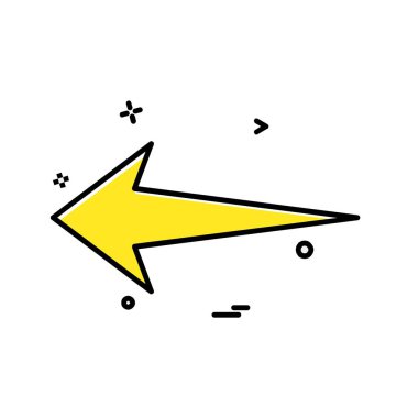 Sol ok simgesi tasarım vektörü