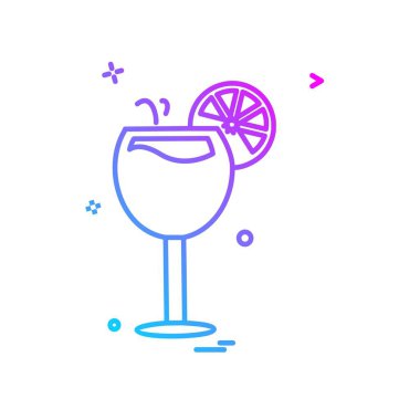 İçki simgesi tasarım, renkli vektör çizim 