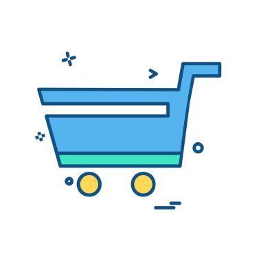 Sepeti simgesi tasarım, renkli vektör çizim