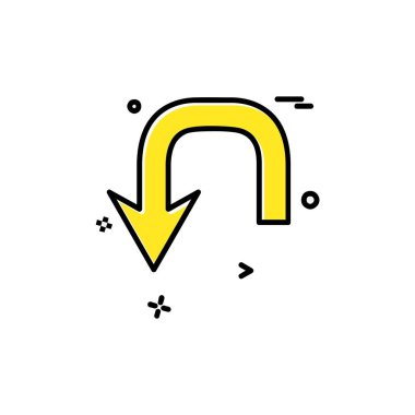 Aşağı ok simgesi tasarım vektörü