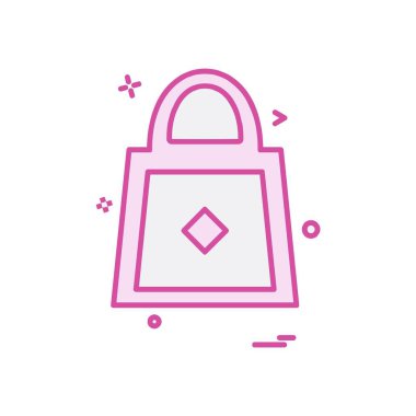 Alışveriş çantası simgesi tasarım vektörü