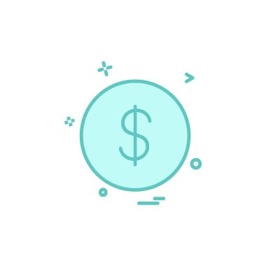 Dolar simgesi tasarım, renkli vektör çizim