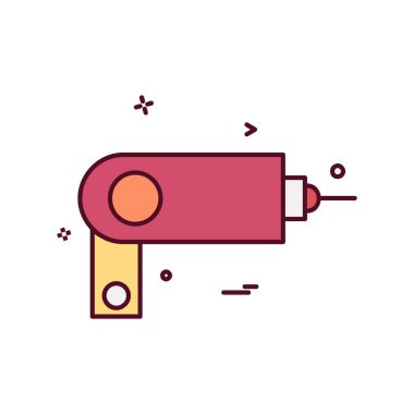 Çalışma araçlar simgesi tasarım, renkli vektör çizim 