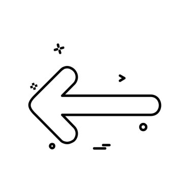 Sol ok simgesi tasarım vektörü