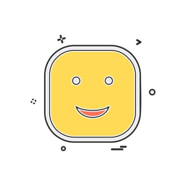 Mutlu emoji simgesi tasarım, renkli vektör çizim