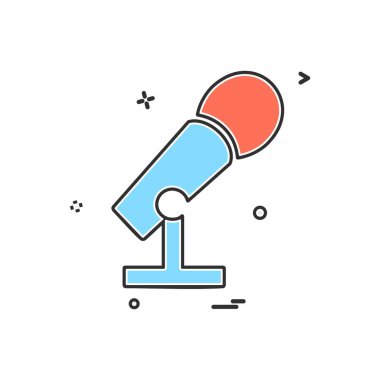 Mikrofon simgesi tasarım vektörü