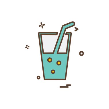 İçki simgesi tasarım, renkli vektör çizim 