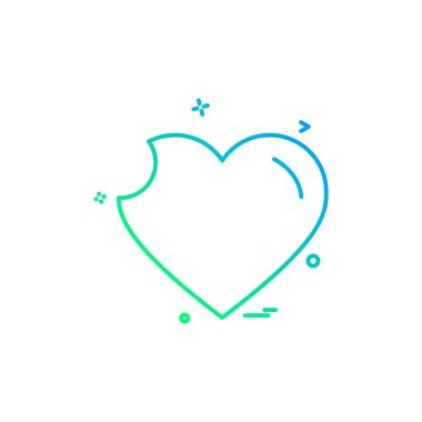 Kalp simgesi tasarım, Sevgililer günü için vektör çizim