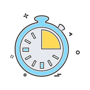 saat düz ikon vektör illüstrasyonu 