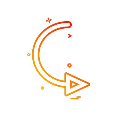 ok dairesi sağ dönüş simgesi vektör tasarımı