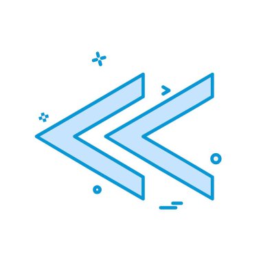 Sol ok simgesi tasarım vektörü