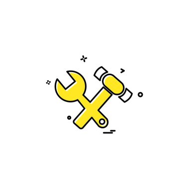 Donanım aracı simgesi tasarım, renkli vektör çizim 