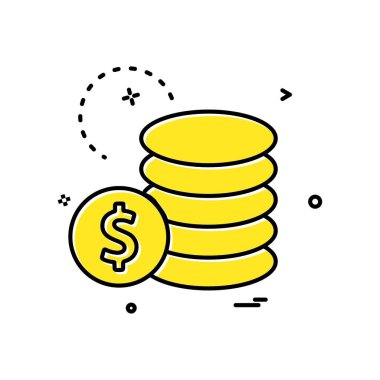 Doları para para birimi simgesi vektör tasarımı