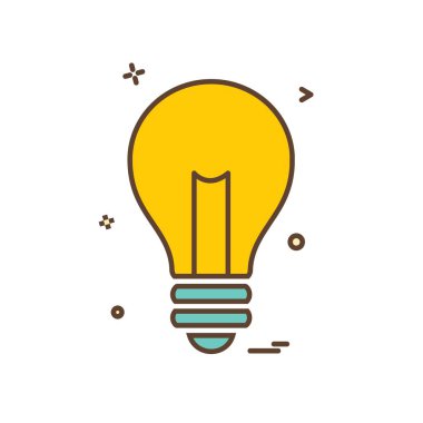 Ampul simgesi tasarım, renkli vektör çizim