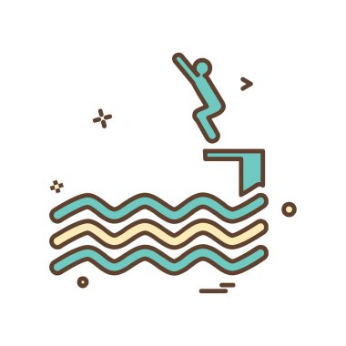 Yüzme simgesi tasarım vektörü 