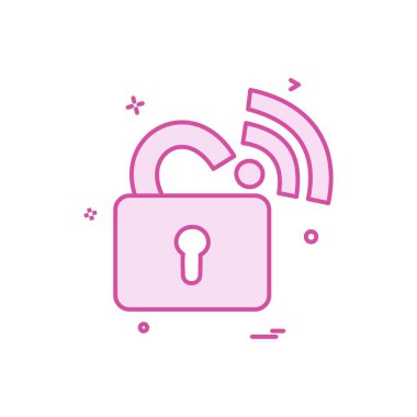 kilit düz simge vektör çizim 