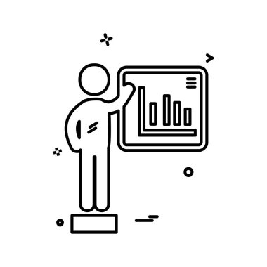 İş grafiği düz simge vektör çizim 