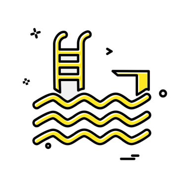 Yüzme simgesi tasarım vektörü