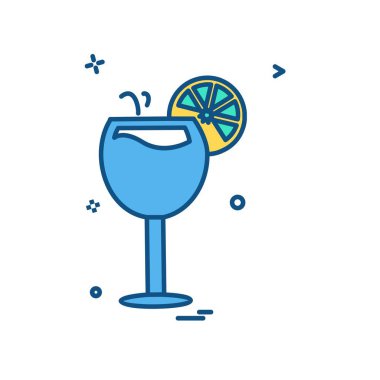 İçki simgesi tasarım, renkli vektör çizim 