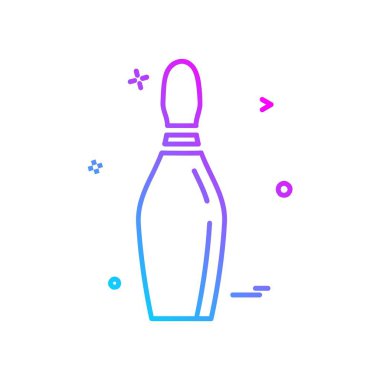 Bowling simgesi tasarım, renkli vektör çizim