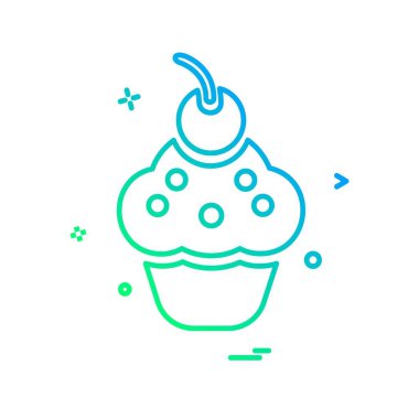 Pasta simgesi tasarım, renkli vektör çizim