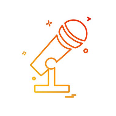 Mikrofon simgesi tasarım, renkli vektör çizim