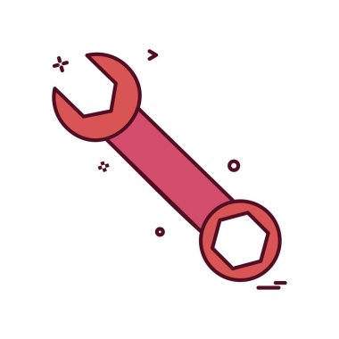 İngiliz anahtarı simgesini vektör tasarımı