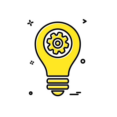 Ampul simgesi tasarım, renkli vektör çizim