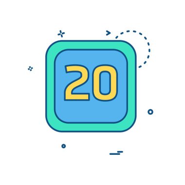 20 tarihi takvim simge tasarlamak vektör