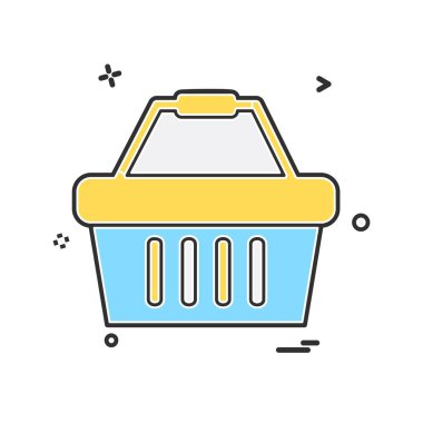 Sepeti simgesi tasarım, renkli vektör çizim