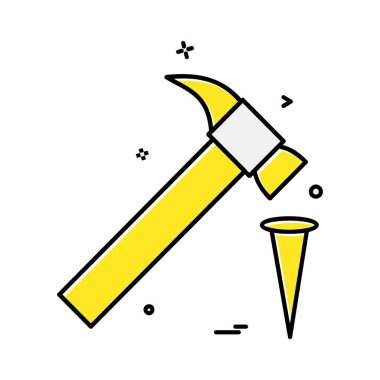 Çalışma araçlar simgesi tasarım, renkli vektör çizim 