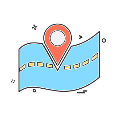 Gezinti simgesi tasarım, renkli vektör çizim