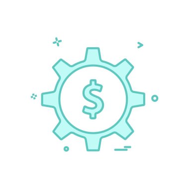 dişli para dolar ikon vektör tasarımı