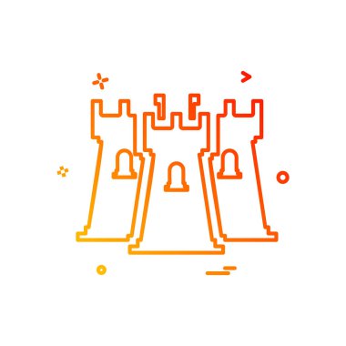 Fort simgesi tasarım vektörü