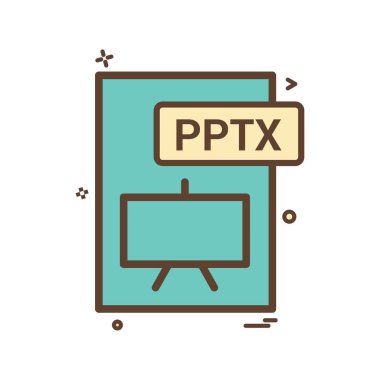 PPTX dosya biçimi simge vektör tasarımı