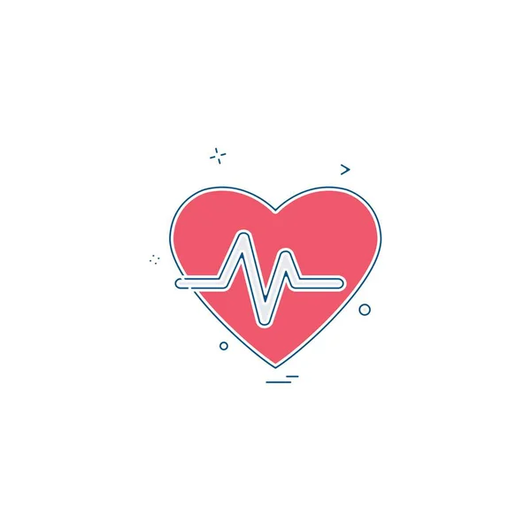 Heart Icon Design Illustrazione Vettoriale San Valentino — Vettoriale Stock