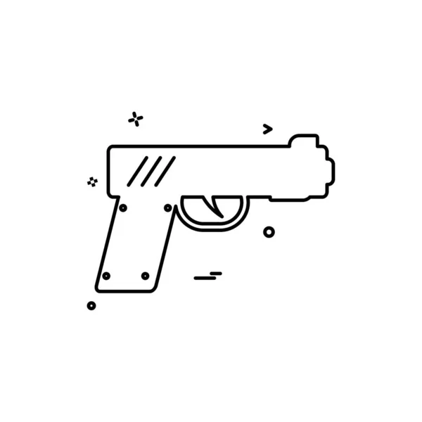 Pistol Pistol Polis Vapen Ikon Vektor Design — Stock vektor