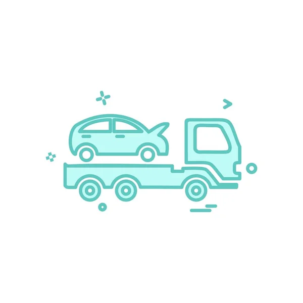 Auto Insurance Car Tow Truck Icon Vector Design — Stock Vector