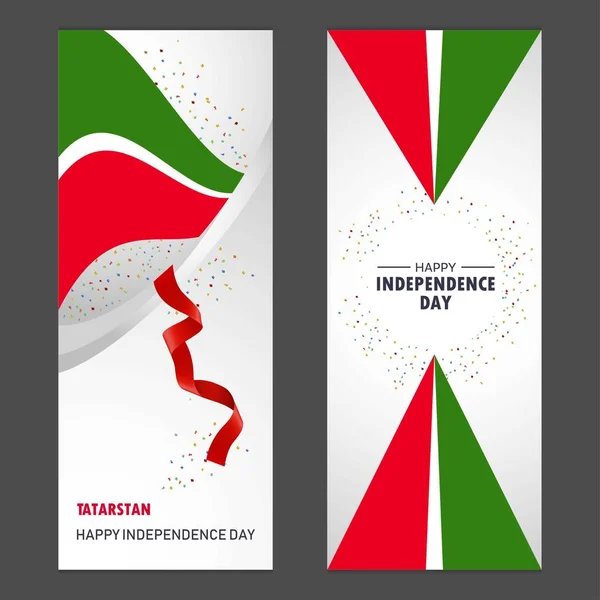 Tatarstan Happy Independence Day Confetti Celebration Background Ensemble Bannière Verticale — Image vectorielle