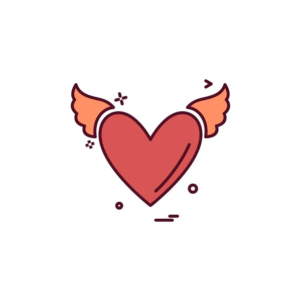 Heart Icon Design Illustrazione Vettoriale San Valentino — Vettoriale Stock