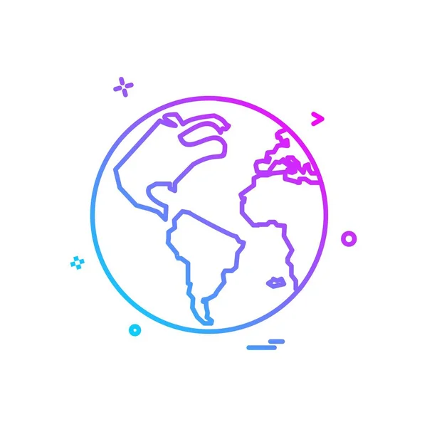 Map Globe Icon Vector Design — Stock Vector