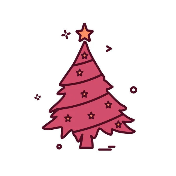 Árbol Navidad Icono Diseño Vector — Vector de stock