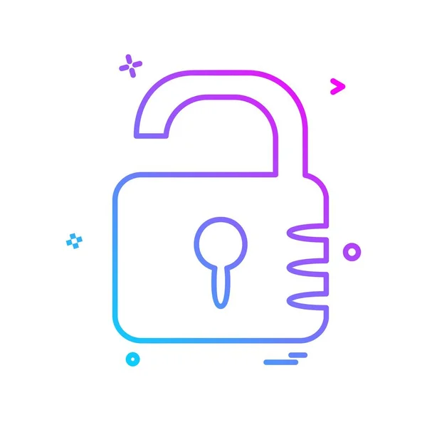 Locked Icon Design Vector — Stock Vector