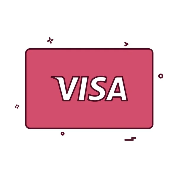 Visa Kártyával Ikon Tervezés Vektor — Stock Vector