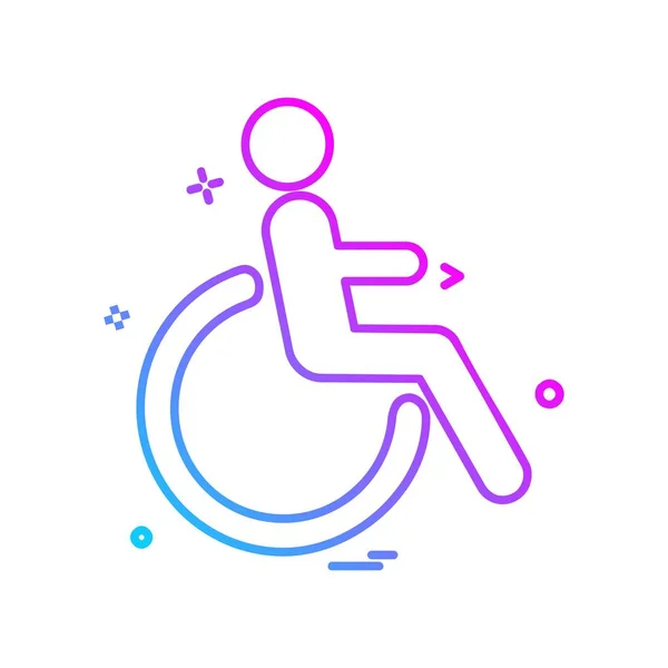 Discapacitados Icono Vector Diseño — Archivo Imágenes Vectoriales