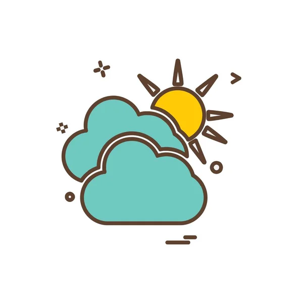 Wolke Icon Design Bunte Vektorillustration — Stockvektor